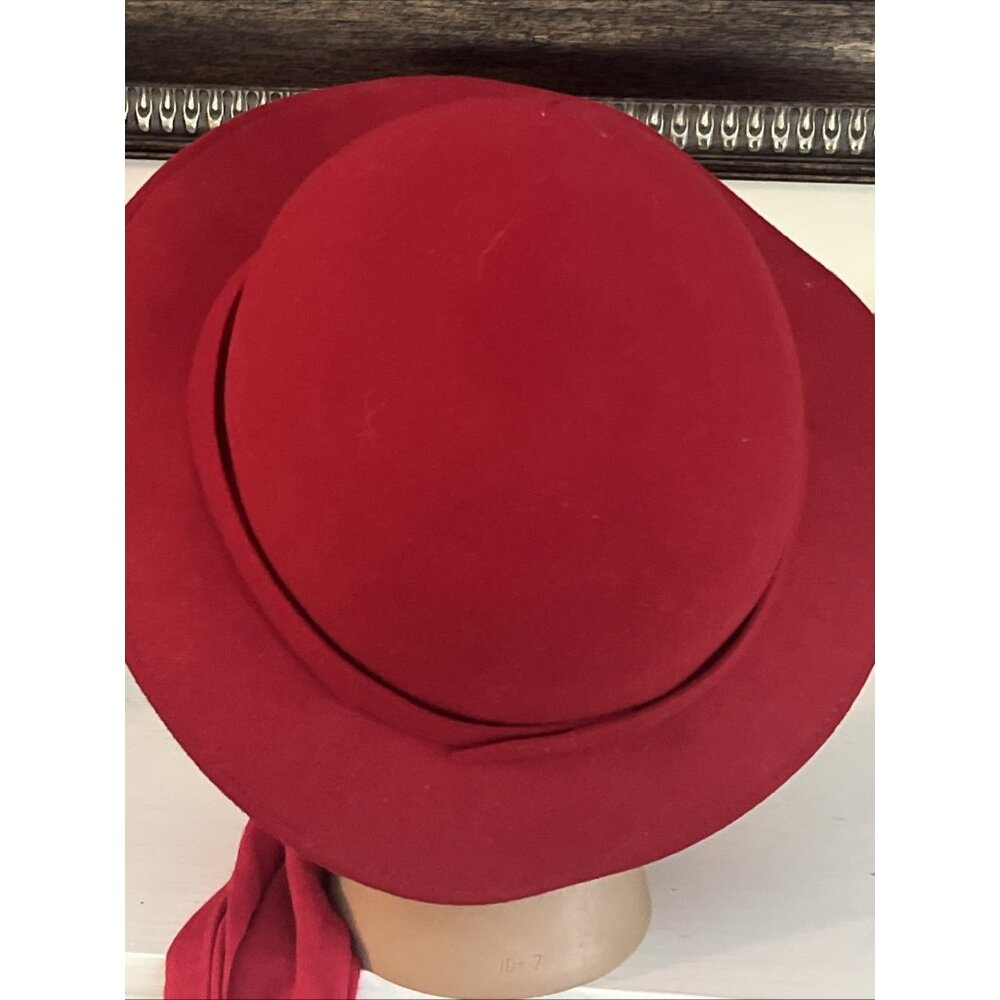 Elegant Red Women's Hat - Picture 3 of 6